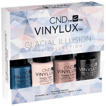 Set lac de unghii CND Vinylux Glacial Illusion Pinkies 4x3.7ml