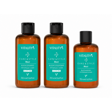 Pachet Vitality's Care & Style Ricci Trio, pentru par cret, 2x250ml+150ml
