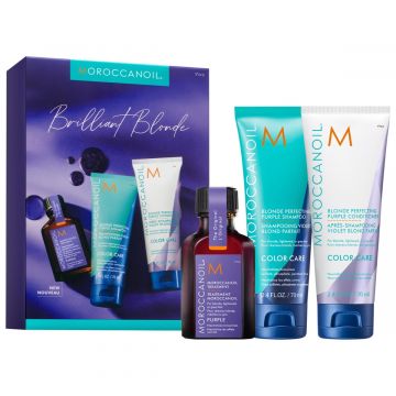 Moroccanoil Purple Trio Brilliant Blonde Hajszett, 2x70ml+25ml