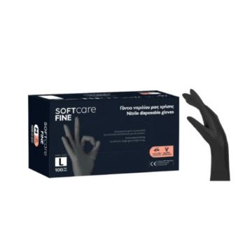 Manusi Bournas Medicals Soft Care Fine Nitrile Gloves nepudrate negru L 100buc. XpertBeauty