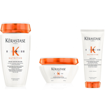 Set Kerastase Nutritive Trio pentru pentru par foarte uscat, 250ml+2x200ml