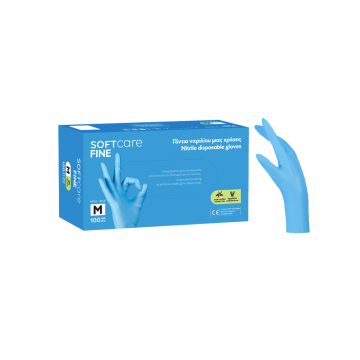 Manusi Bournas Medicals Soft Care Fine Nitrile Gloves nepudrate albastru M 100buc. XpertBeauty