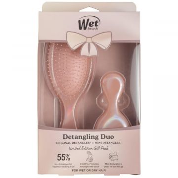 Set perii de par Wet Brush Detangling Duo, pentru descurcarea parului, Bronze Xpert Beauty