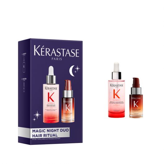 Kérastase ヘアオイル & ナイトセラム セット Set Kerastase Magic Night Duo Spring Serum Genesis Anti-Chute 90ml