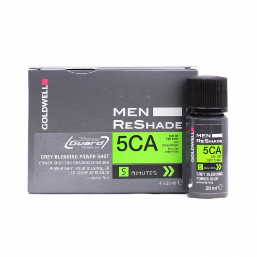 Hair Color Vopsea de par semi-permanenta Goldwell Men ReShade Grey Blending Power Shot pentru barbati 5CA 4x20ml