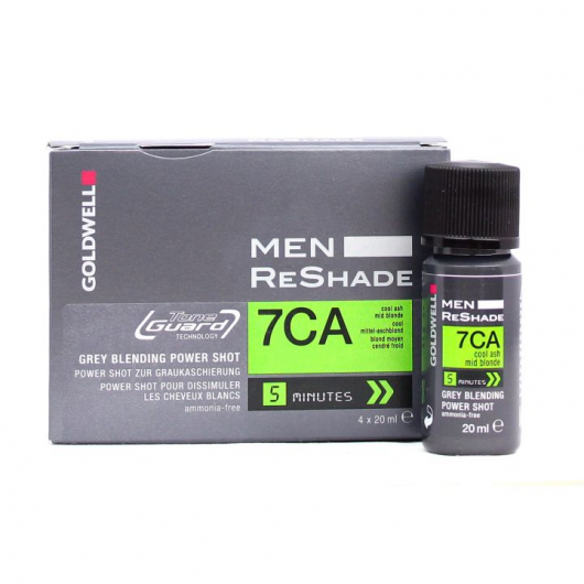 Hair Color Vopsea de par semi-permanenta Goldwell Men ReShade Grey Blending Power Shot pentru barbati 7CA 4x20ml