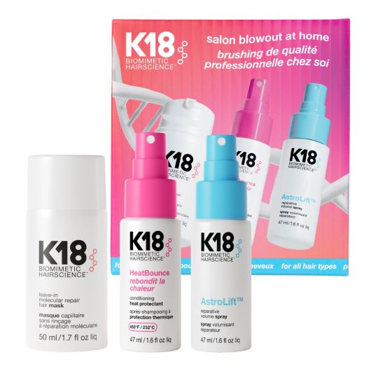 Hair Care Kits Set de par K18 Salon Blowout at home, pentru protectie si coafat, 50ml+2x47ml
